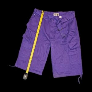 Men's Purple Cargo Shorts with Belt